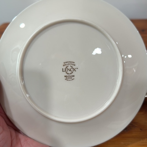 Lenox Dimension Collection Solitaire Ivory Bread Plates w/ Platinum Band x 2 - Picture 4 of 5